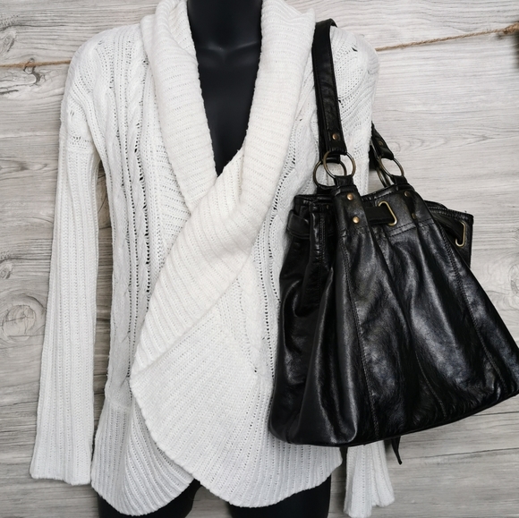 MEDIUM THYME KNIT SWEATER WITH PURSE EUC - Picture 9 of 11